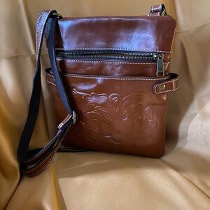 Patricia Nash Brown Leather Messenger Bag